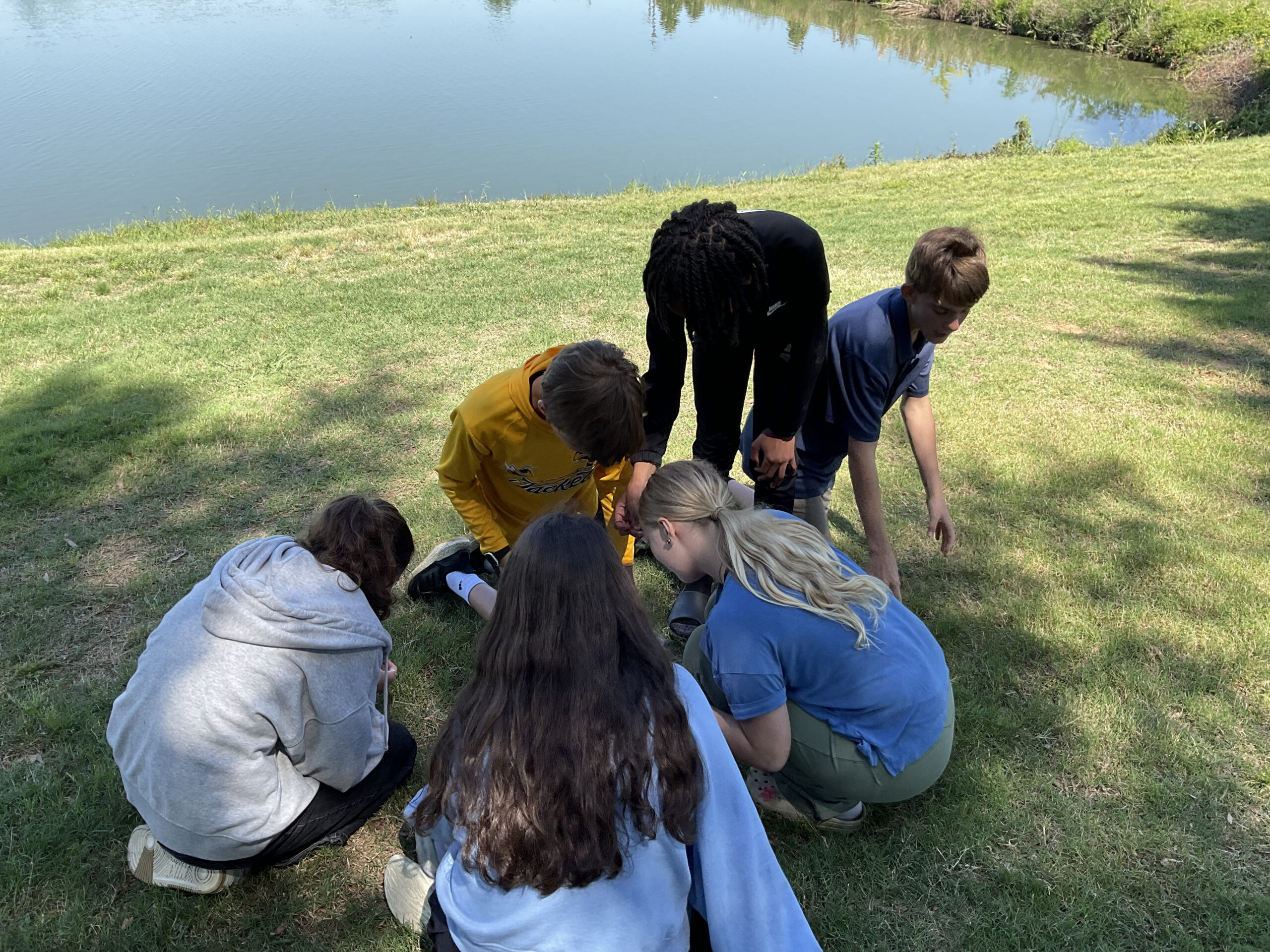 Students participating in a community science activity